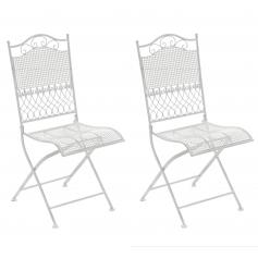 2er Set Gartenstühle HLO-CP117 ~ antik weiß