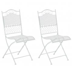 2er Set Gartenstühle HLO-CP117 ~ weiß
