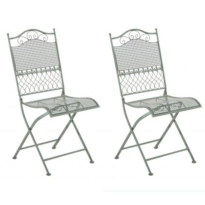 2er Set Gartensthle HLO-CP117 ~ antik-grn