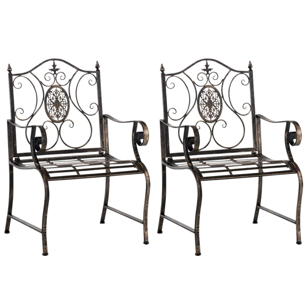 2er Set Gartensthle HLO-CP123 ~ bronze