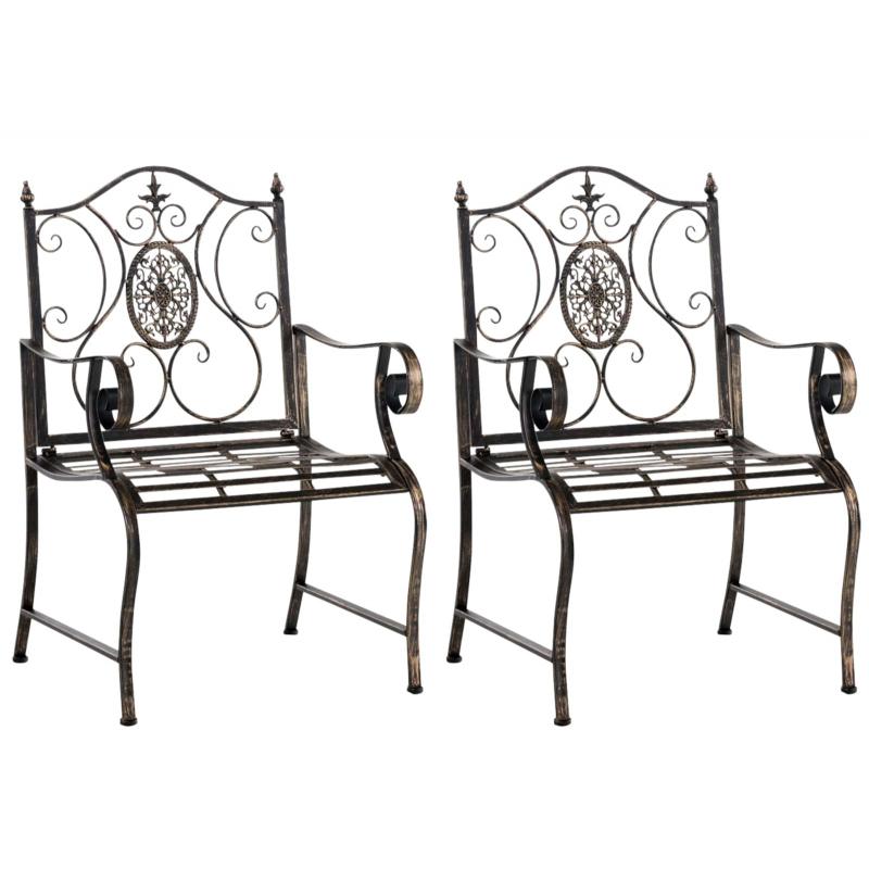 2er Set Gartensthle HLO-CP123 ~ bronze