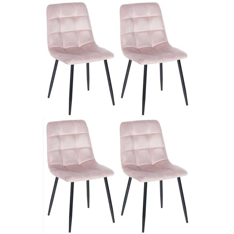 4er Set Esszimmersthle HLO-CP90 ~ pink