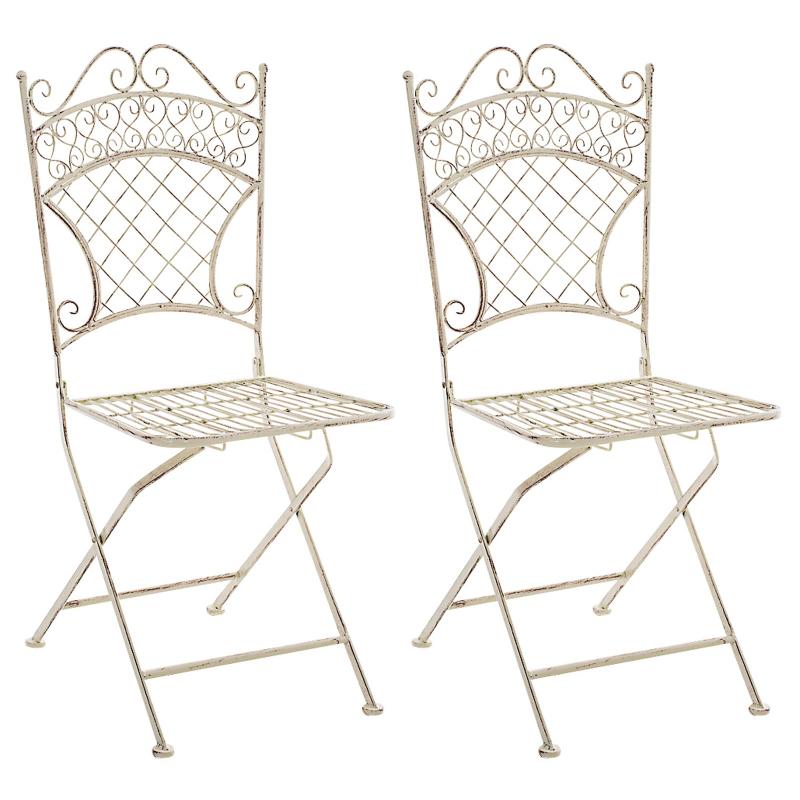 2er Set Gartenstuhl HLO-CP3 ~ antik-creme