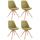 4er Set Besucherstuhl HLO-CP82 Stoff Square Natura ~ grn