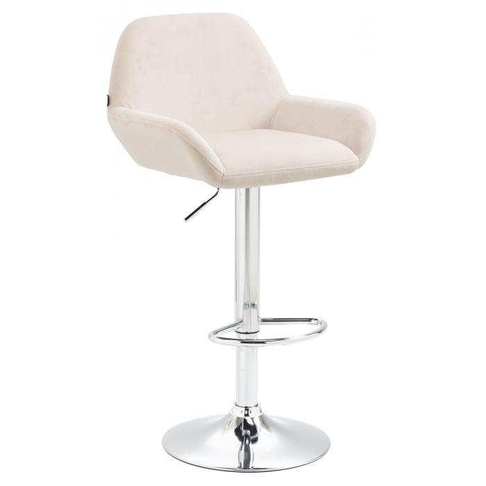 Barhocker HLO-CP8 Samt chrom ~ creme