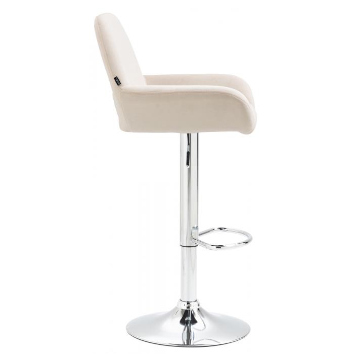 Barhocker HLO-CP8 Samt chrom ~ creme