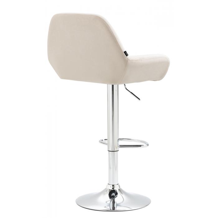 Barhocker HLO-CP8 Samt chrom ~ creme