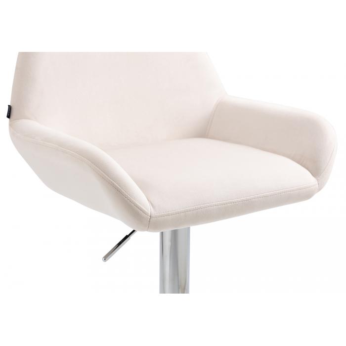 Barhocker HLO-CP8 Samt chrom ~ creme