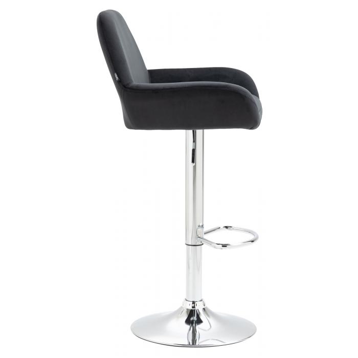 Barhocker HLO-CP8 Samt chrom ~ schwarz