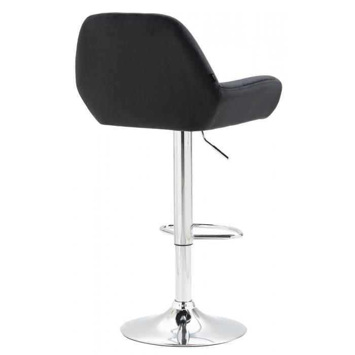 Barhocker HLO-CP8 Samt chrom ~ schwarz