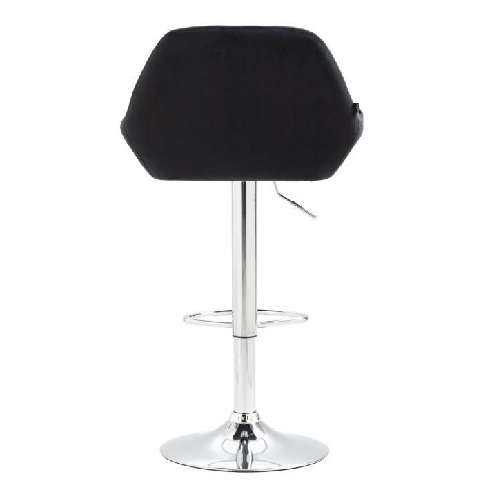 Barhocker HLO-CP8 Samt chrom ~ schwarz