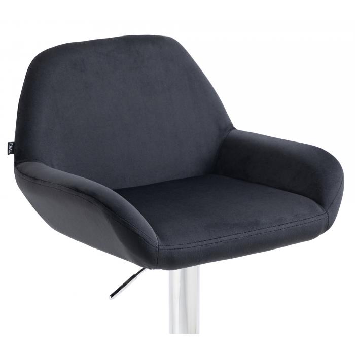 Barhocker HLO-CP8 Samt chrom ~ schwarz