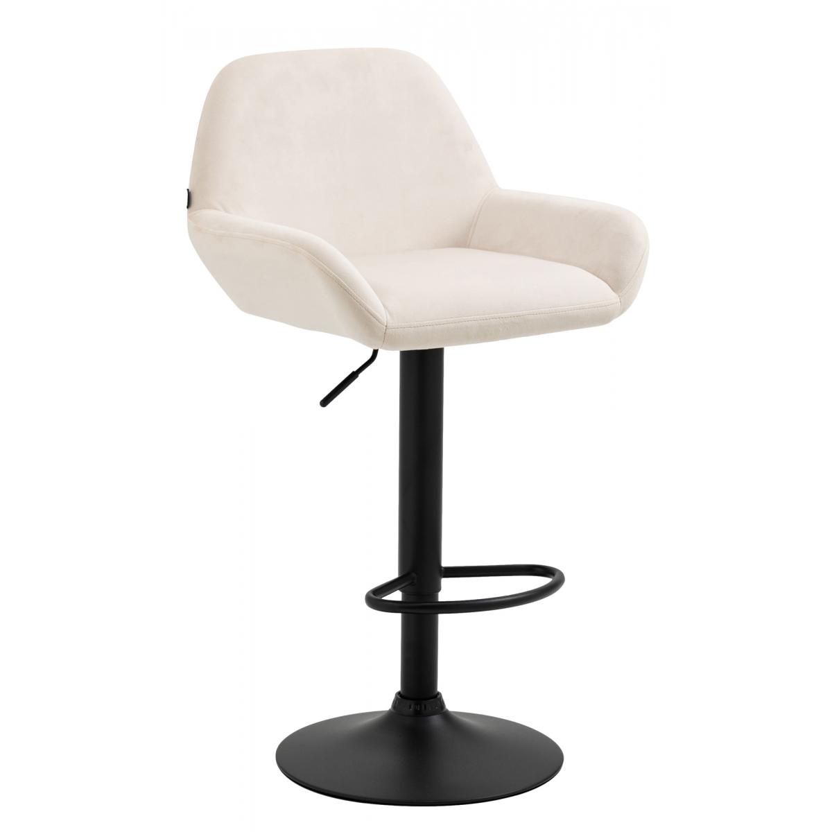 Barhocker HLO-CP8 Samt schwarz ~ creme