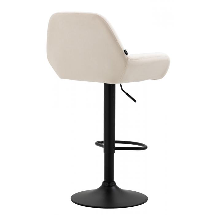 Barhocker HLO-CP8 Samt schwarz ~ creme