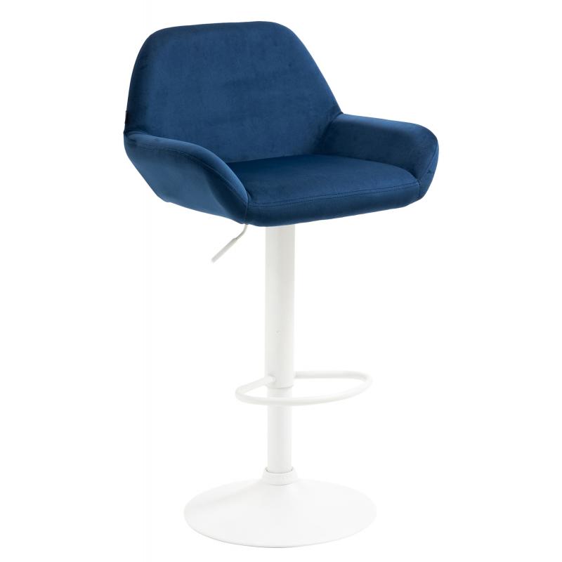 Barhocker HLO-CP8 Samt wei ~ blau