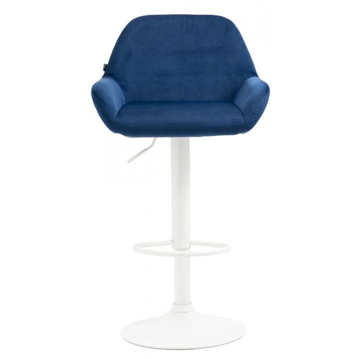 Barhocker HLO-CP8 Samt wei ~ blau