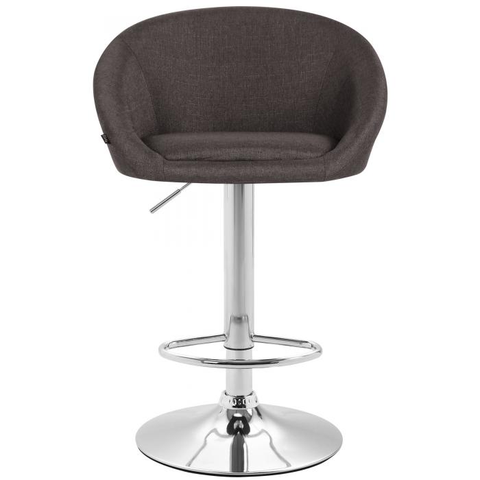2er Set Barhocker HLO-CP182 V2 Stoff chrom ~ dunkelgrau