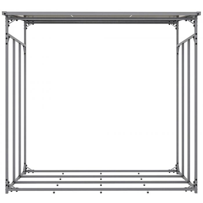 Kaminholzunterstand + Abdeckplane HLO-CP119 Aluminium XL ~ anthrazit