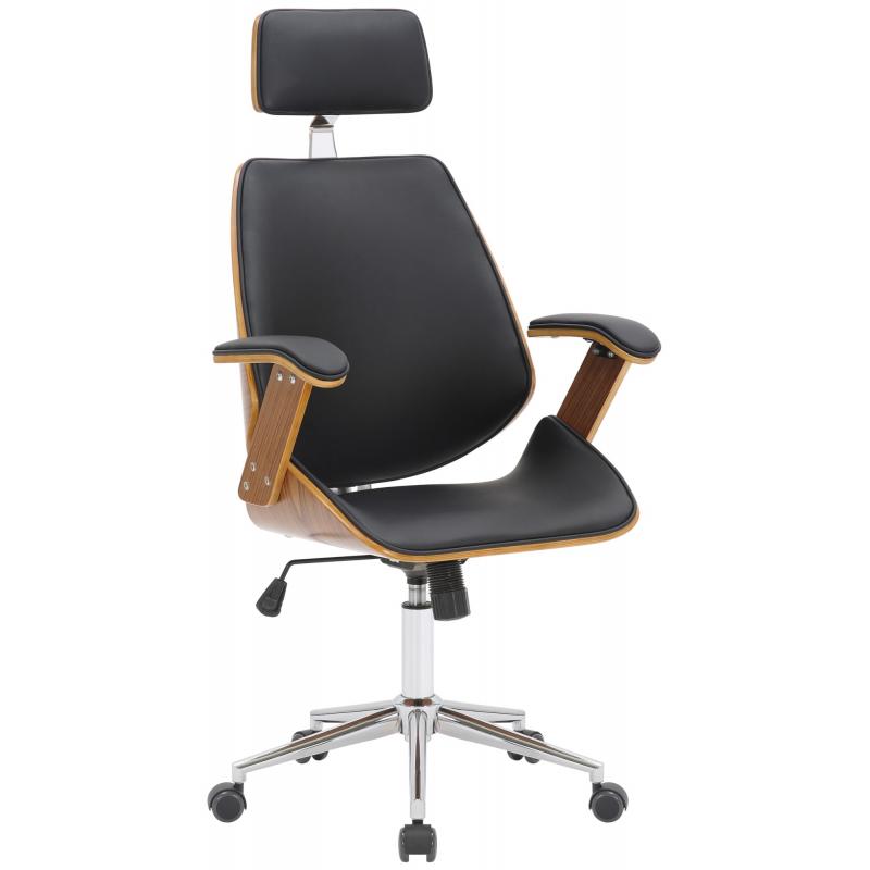Brostuhl HLO-CP153 Kunstleder ~ walnuss/schwarz