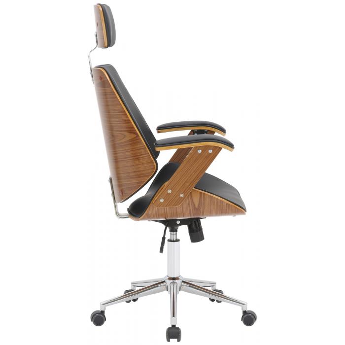 Brostuhl HLO-CP153 Kunstleder ~ walnuss/schwarz