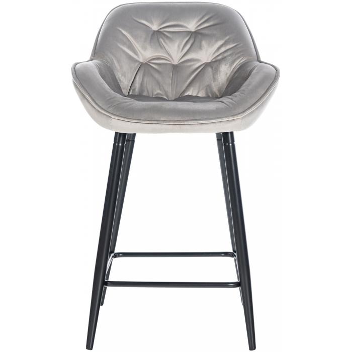 Barhocker HLO-CP259 Samt ~ grau