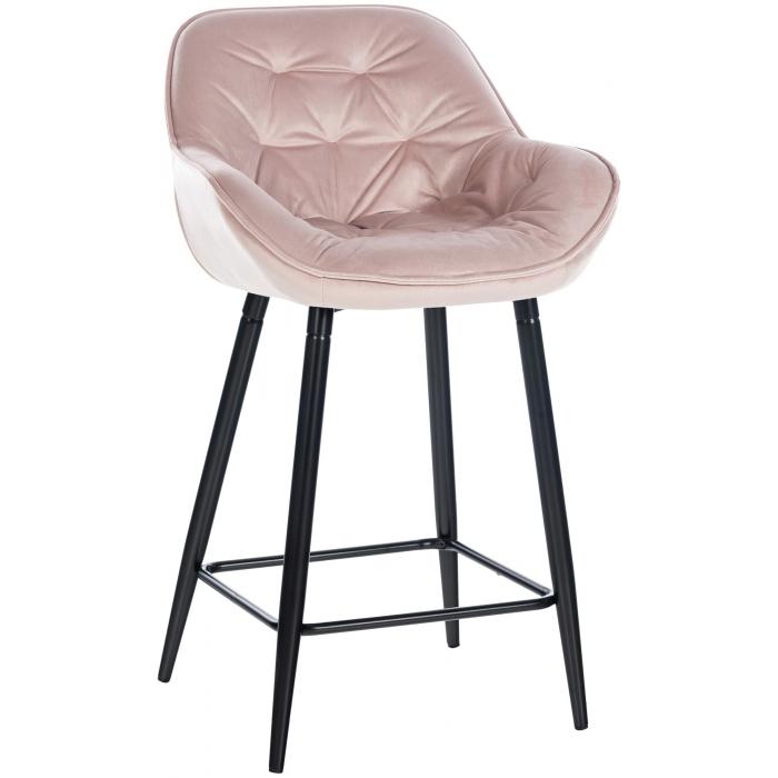 Barhocker HLO-CP259 Samt ~ pink