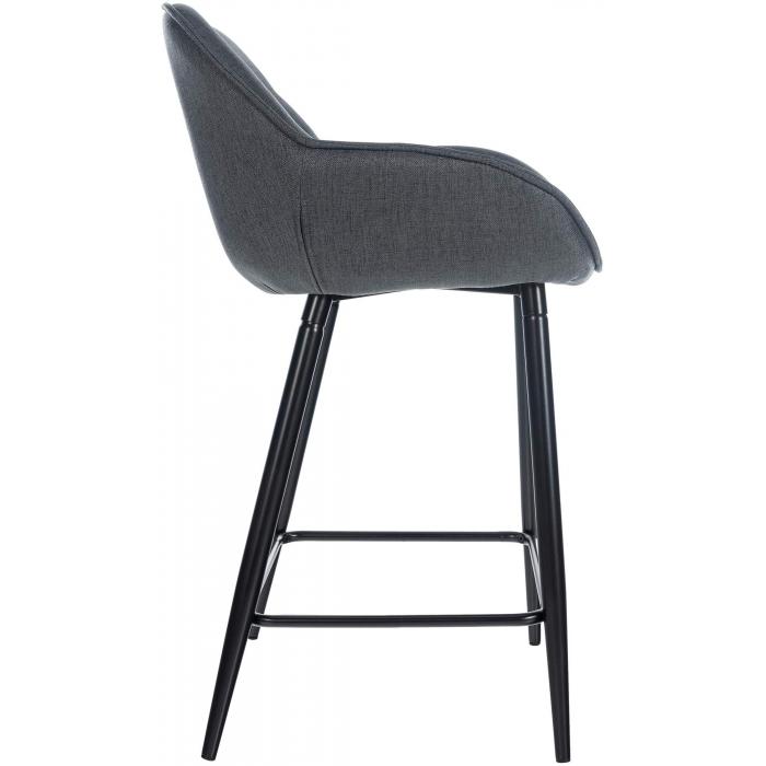 Barhocker HLO-CP260 Stoff ~ dunkelgrau