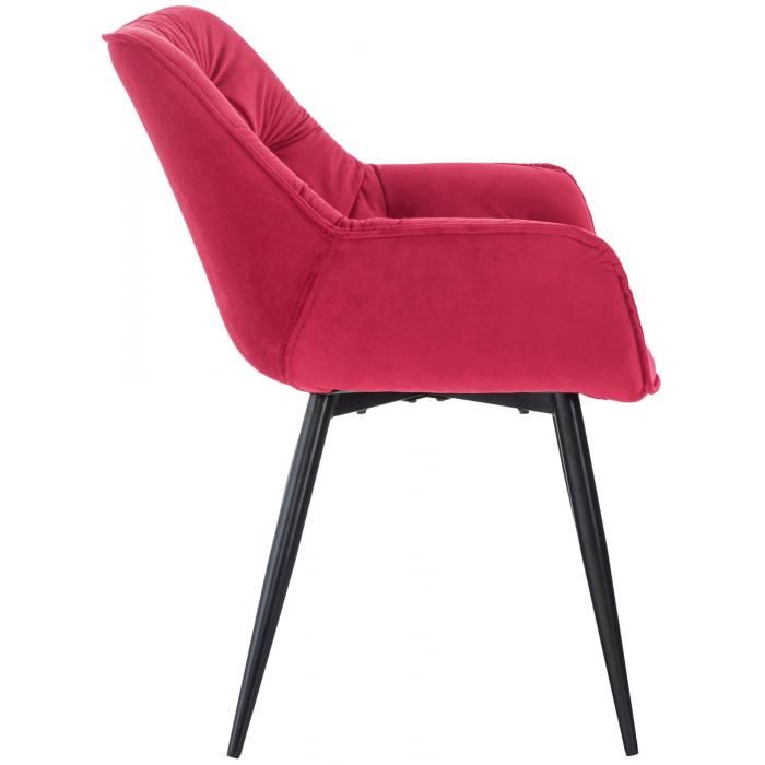 4er Set Stuhl HLO-CP88 Samt ~ rot