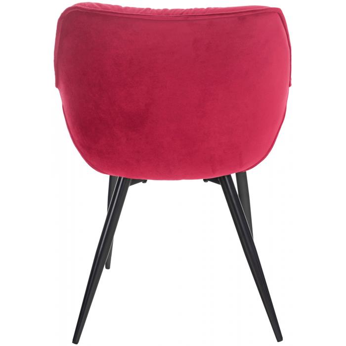4er Set Stuhl HLO-CP88 Samt ~ rot