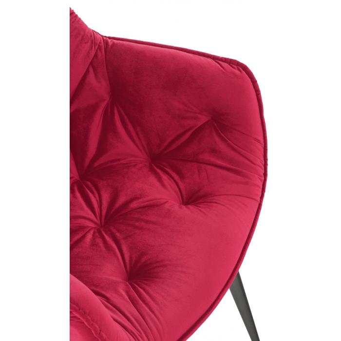 4er Set Stuhl HLO-CP88 Samt ~ rot