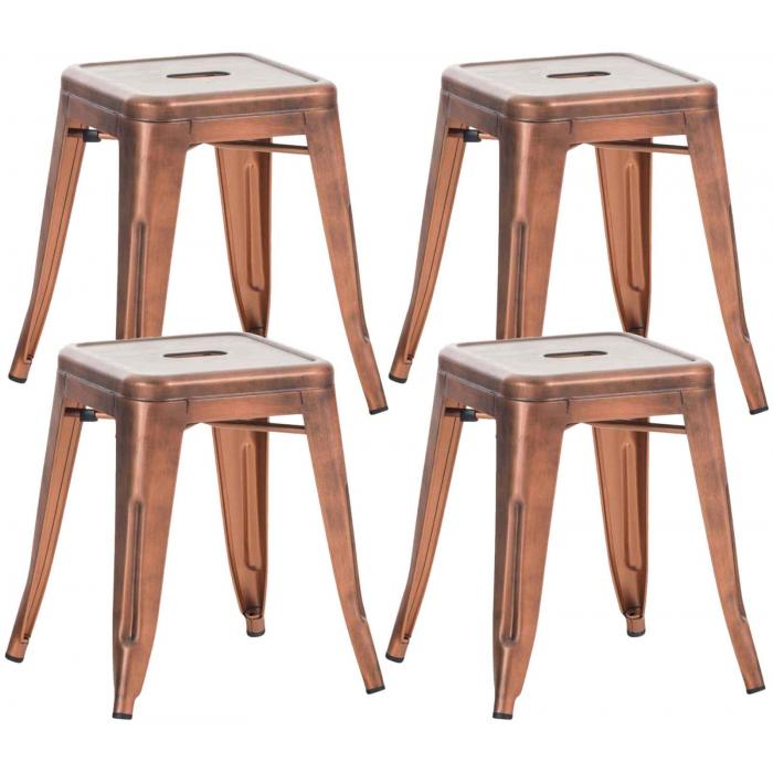 4er Set Hocker HLO-CP82 ~ kupfer