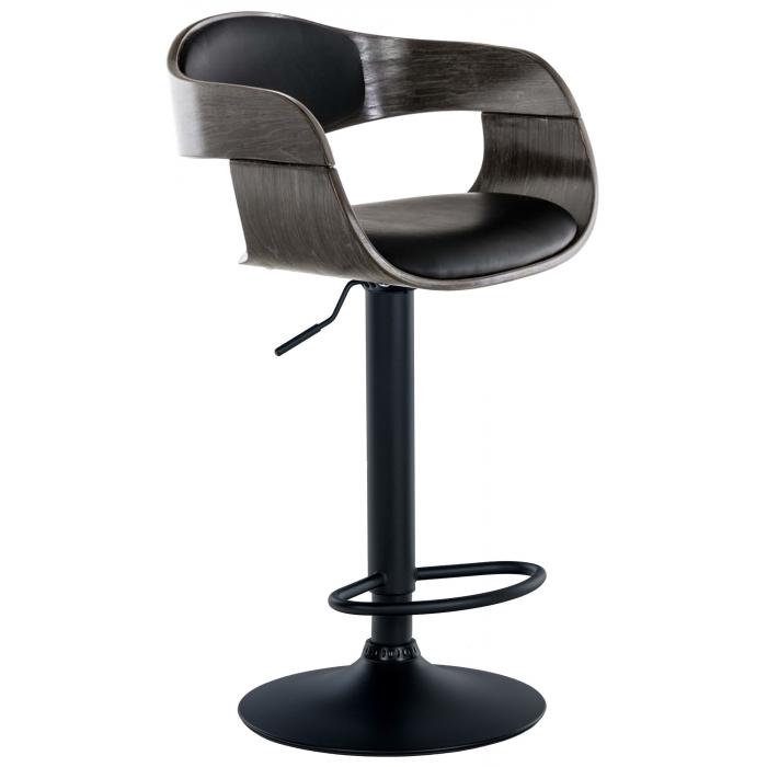 Barhocker HLO-CP267 B Kunstleder ~ schwarz/grau