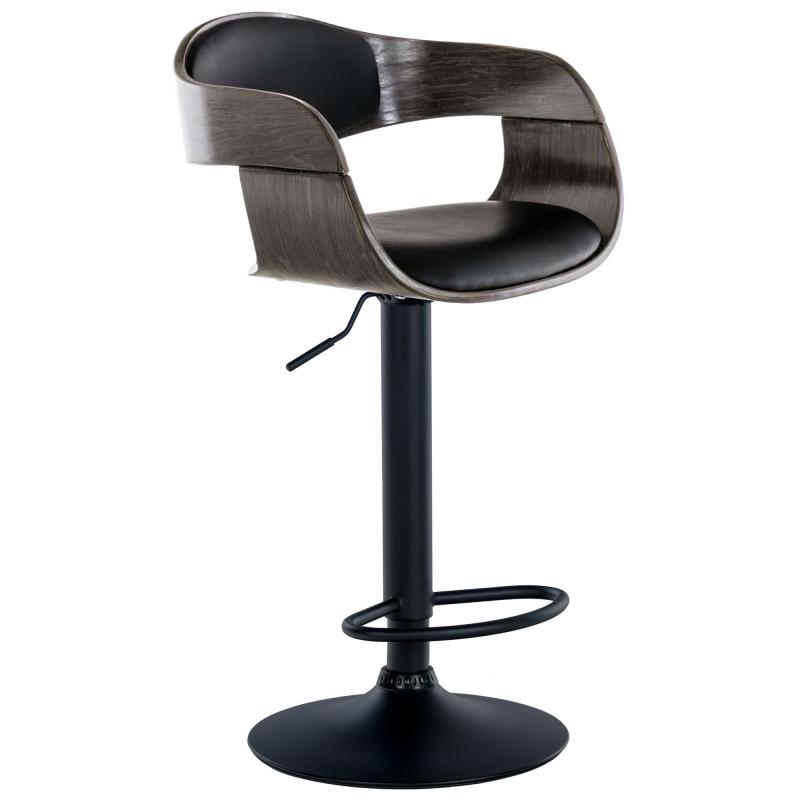 Barhocker HLO-CP267 B Kunstleder ~ schwarz/grau