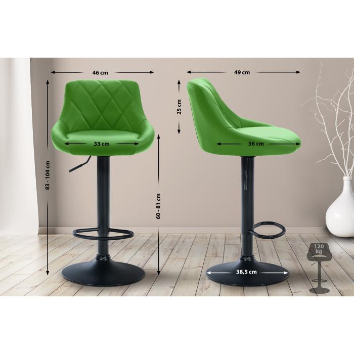 Barhocker HLO-CP30 Kunstleder schwarz ~ grn