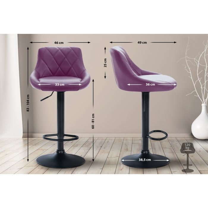 Barhocker HLO-CP30 Kunstleder schwarz ~ lila