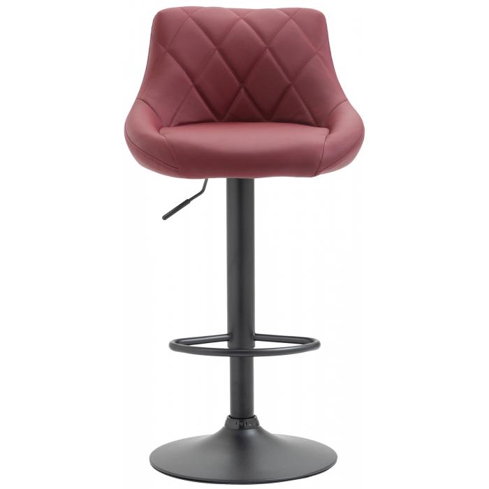 Barhocker HLO-CP30 Kunstleder schwarz ~ bordeauxrot