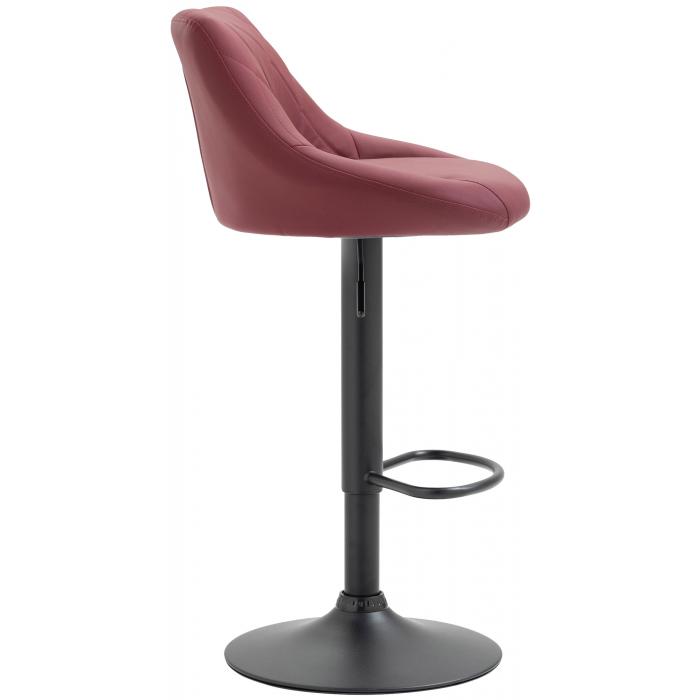 Barhocker HLO-CP30 Kunstleder schwarz ~ bordeauxrot