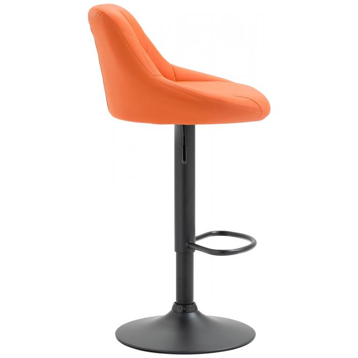 Barhocker HLO-CP30 Kunstleder schwarz ~ orange