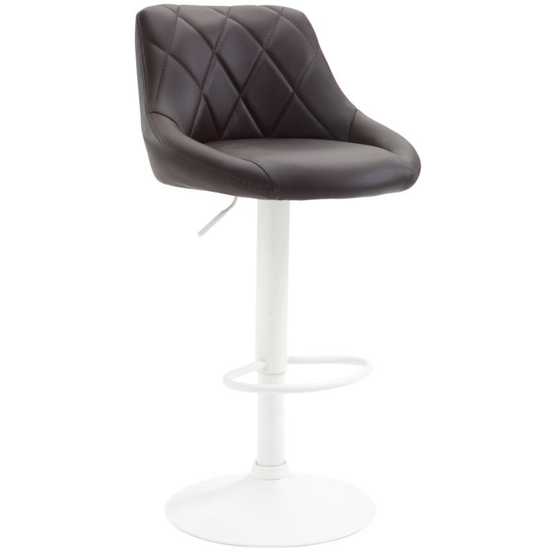 Barhocker HLO-CP30 Kunstleder wei ~ braun