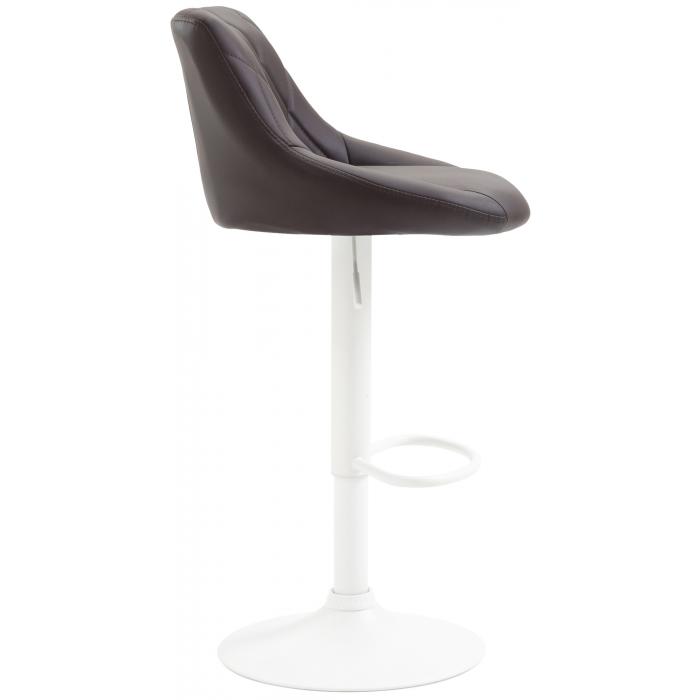 Barhocker HLO-CP30 Kunstleder wei ~ braun