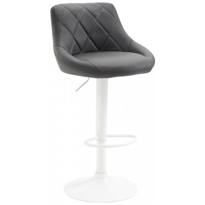 Barhocker HLO-CP30 Kunstleder wei ~ grau