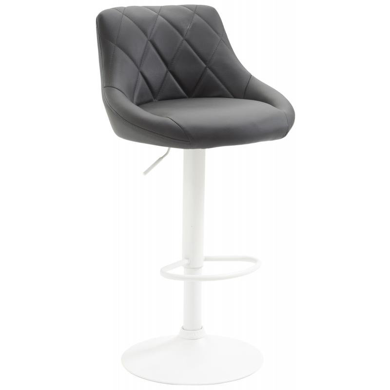 Barhocker HLO-CP30 Kunstleder wei ~ grau