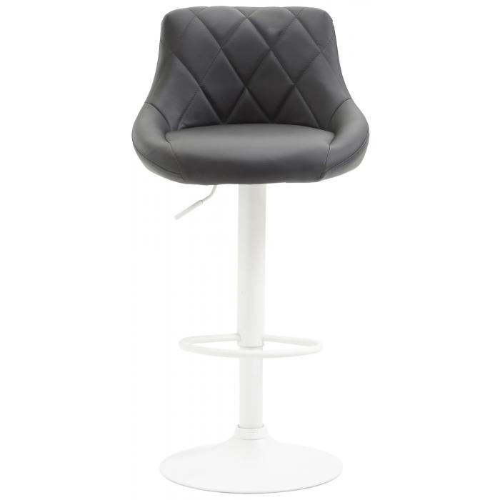 Barhocker HLO-CP30 Kunstleder wei ~ grau