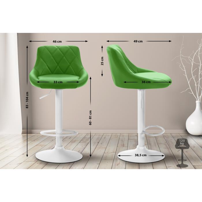 Barhocker HLO-CP30 Kunstleder wei ~ grn