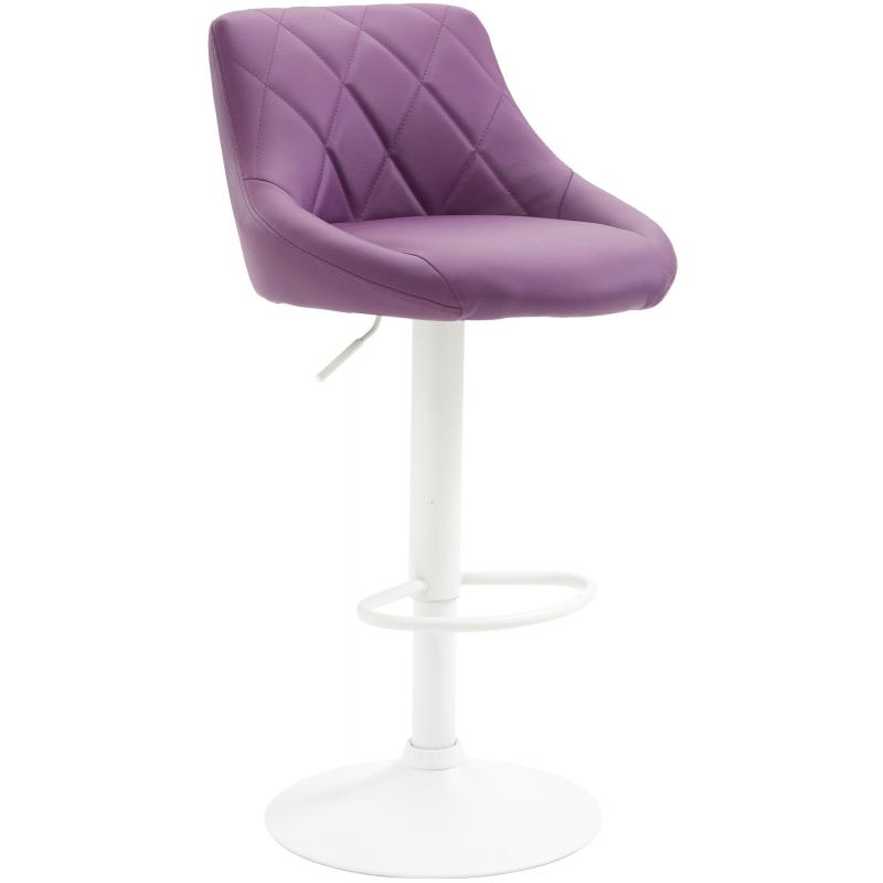 Barhocker HLO-CP30 Kunstleder wei ~ lila