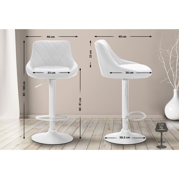 Barhocker HLO-CP30 Kunstleder wei ~ wei