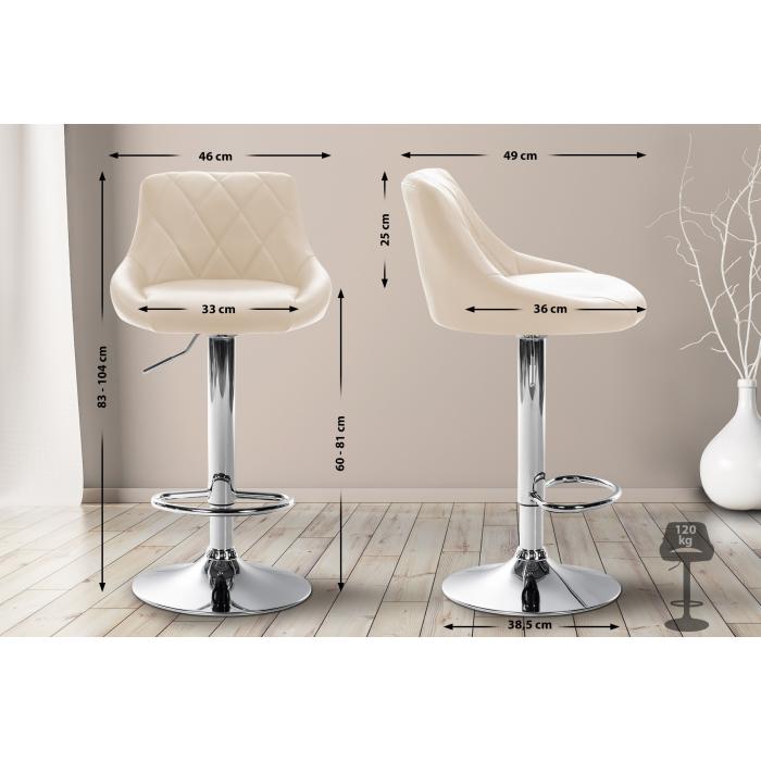 Barhocker HLO-CP30 Kunstleder ~ creme