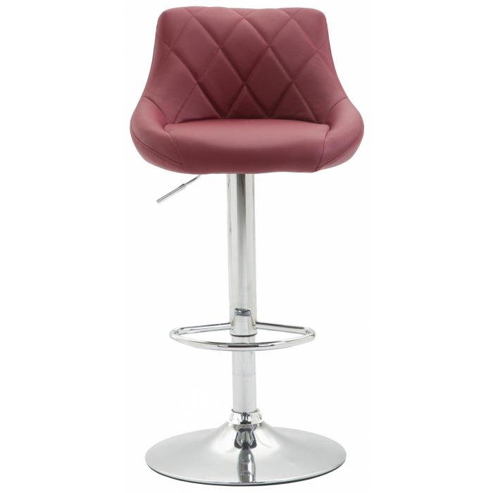Barhocker HLO-CP30 Kunstleder ~ bordeauxrot