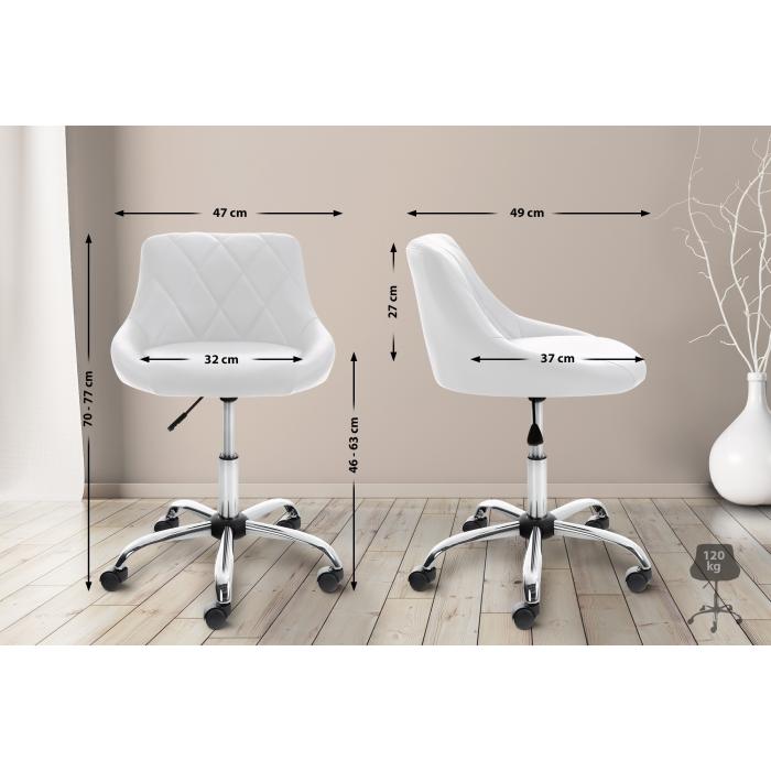 Arbeitshocker HLO-CP119 Kunstleder ~ wei