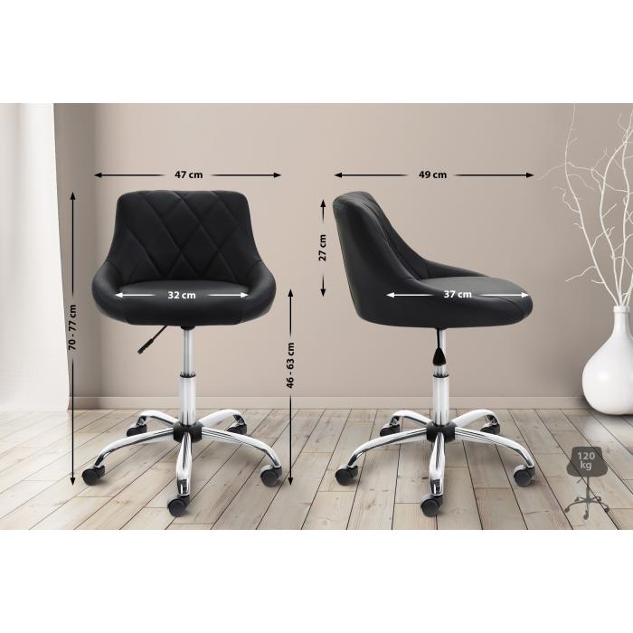 Arbeitshocker HLO-CP119 Kunstleder ~ schwarz